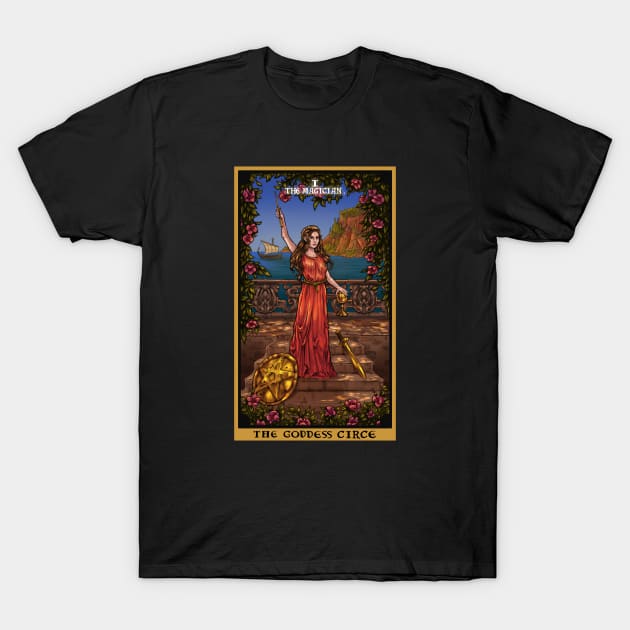 The Goddess Circe The Magician Tarot Card T-Shirt by TheGhoulishGarb